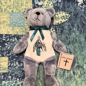 NWT-Holy Bears 9” Remembrance Bear “Moses” Stuffed Bear with Bible